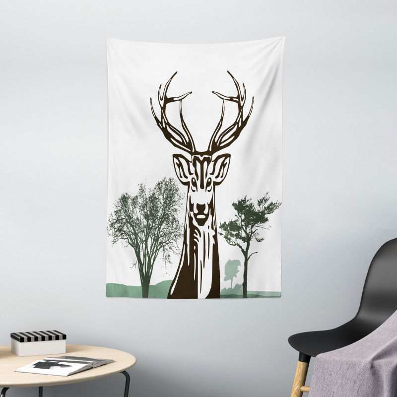 Village Mountain Fall Tapestry