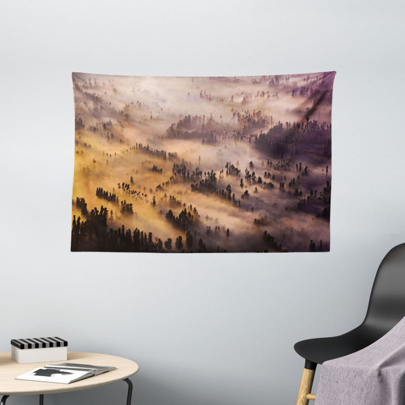 Forest Summer Morning Wide Tapestry