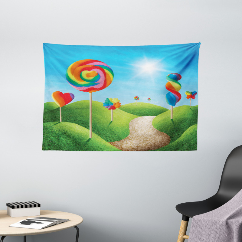 Candy Land Lollipops Wide Tapestry