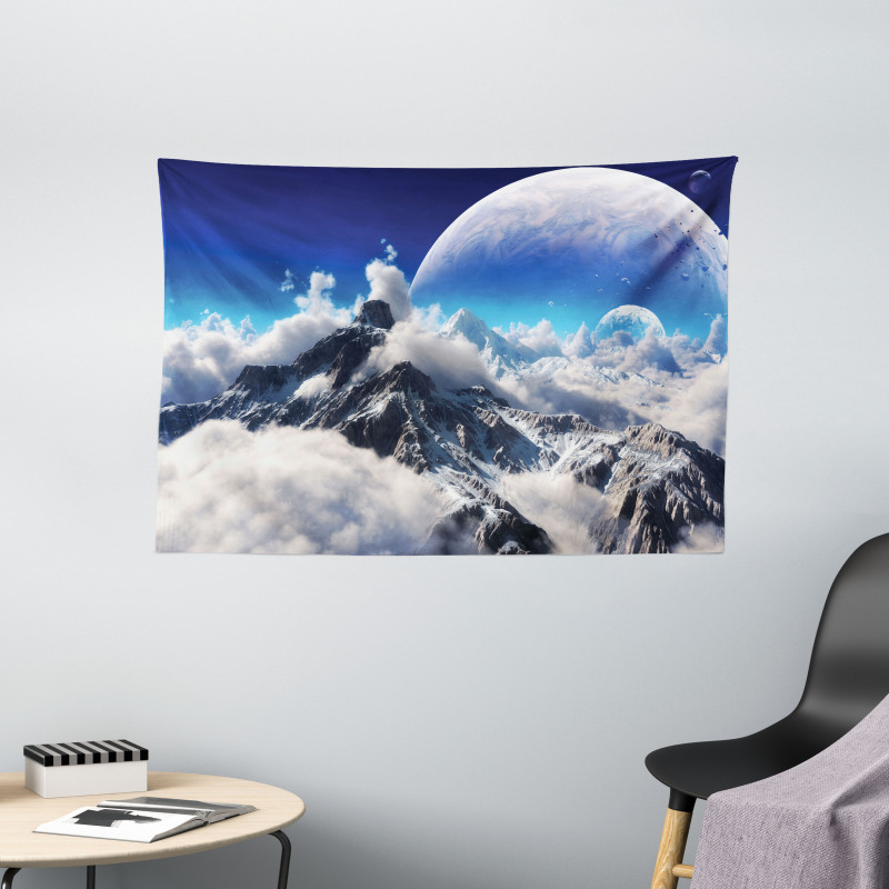 Snow Capped Mountain Wide Tapestry