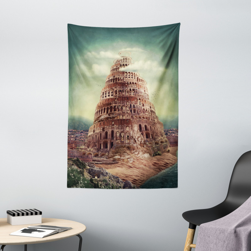 Tower Of Babel Clouds Tapestry