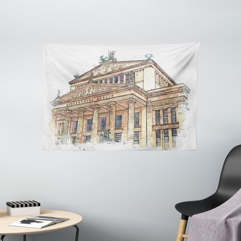 Germany Iconic Building Paint Wide Tapestry