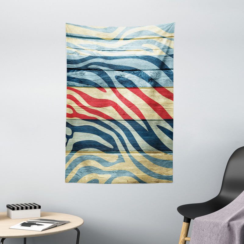 Country Zebra on Wood Tapestry
