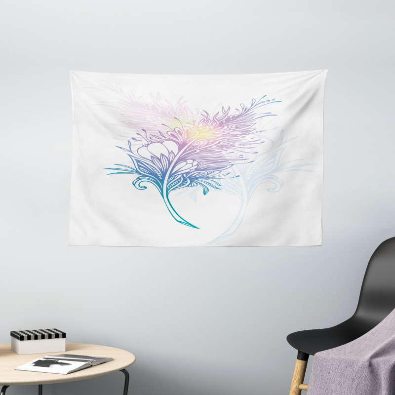 Bohemian Silhouette Plume Wide Tapestry