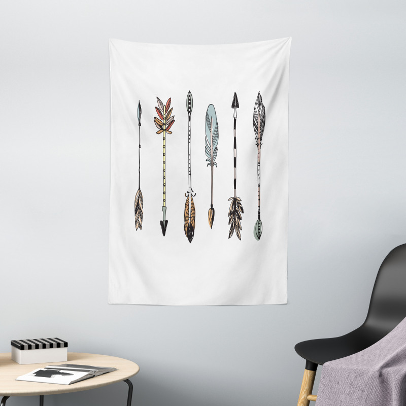 Tribal Arrows Drawn by Hand Tapestry