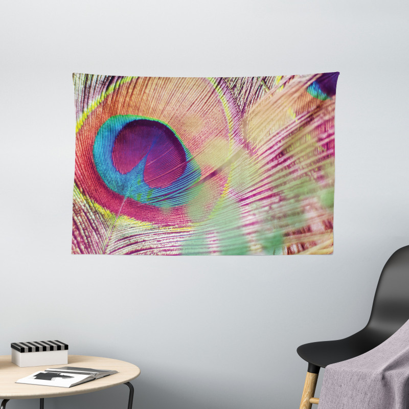 Colorful Macro Plume Photo Wide Tapestry