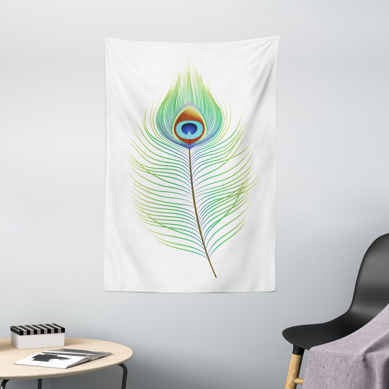 Single Retro Plume Peacock Tapestry