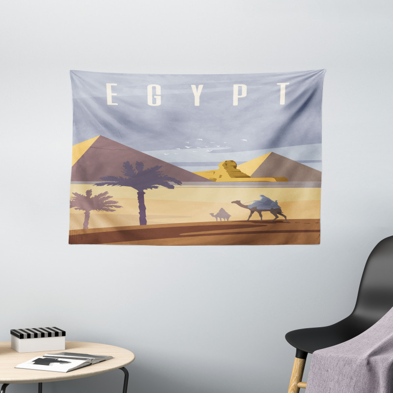 Cleopatra Pyramids Wide Tapestry