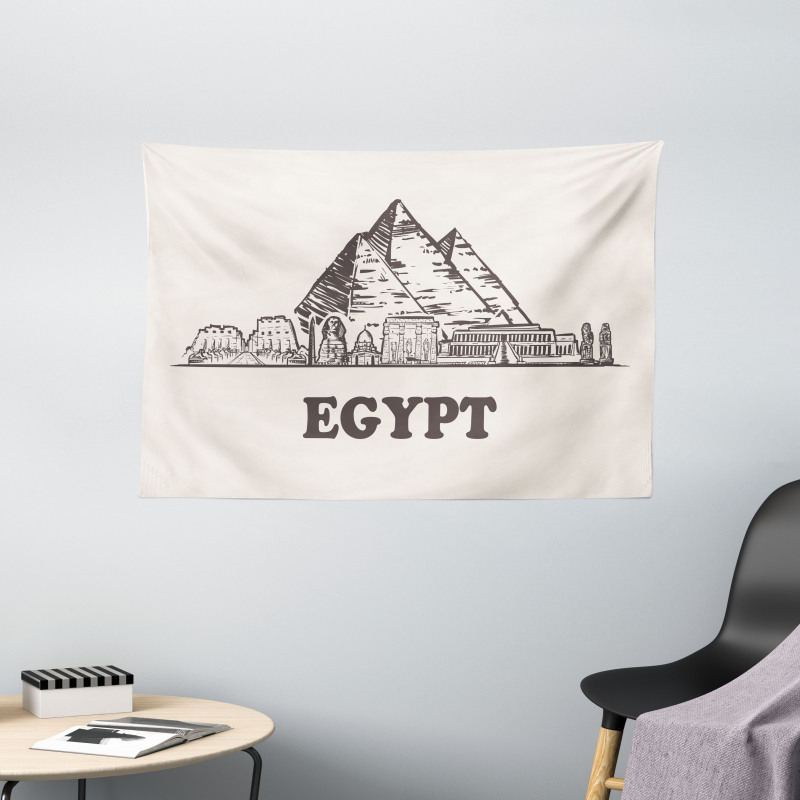 Pyramids Cheops Wide Tapestry