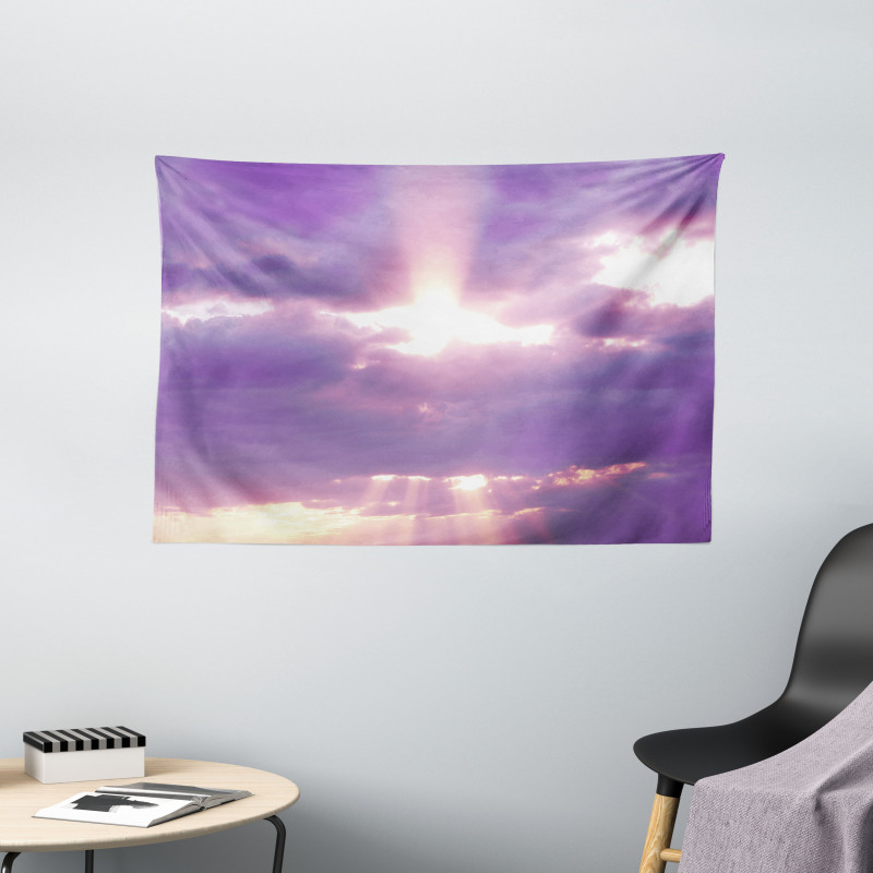 Romantic Cloudy Sky Wide Tapestry