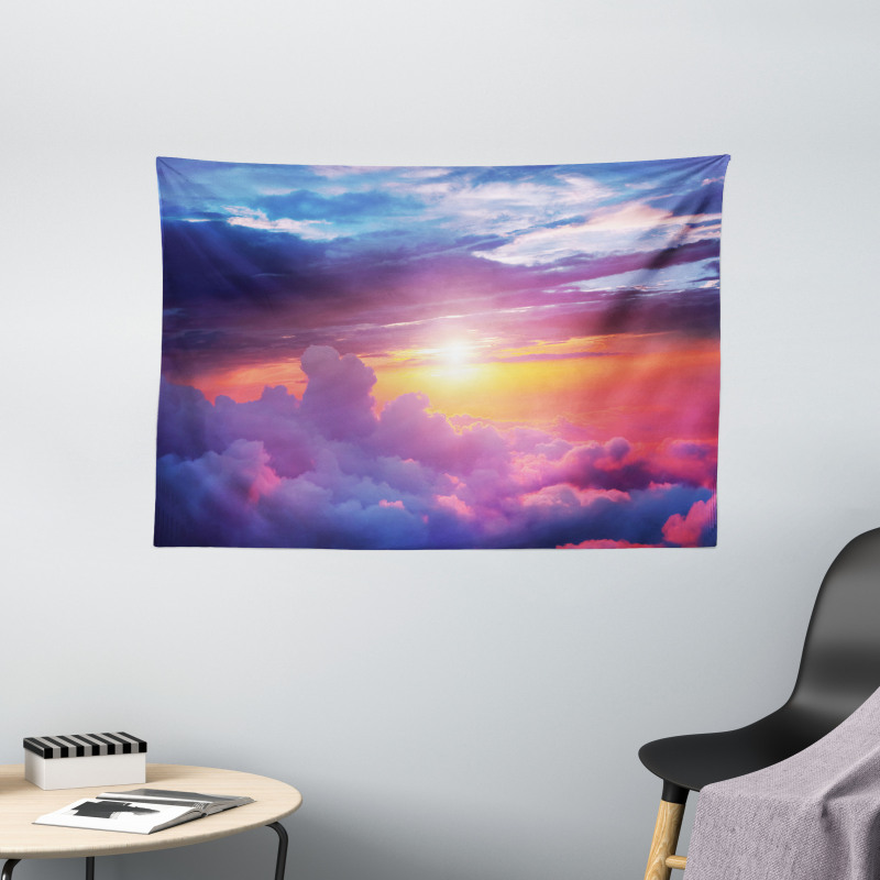 Sunset Sky and Clouds Wide Tapestry