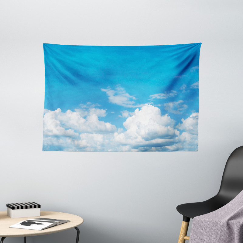 Cloudy Calming Scene Wide Tapestry