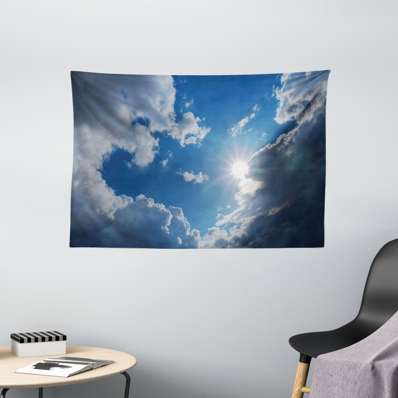 Vibrant Sun Clear Sky Wide Tapestry