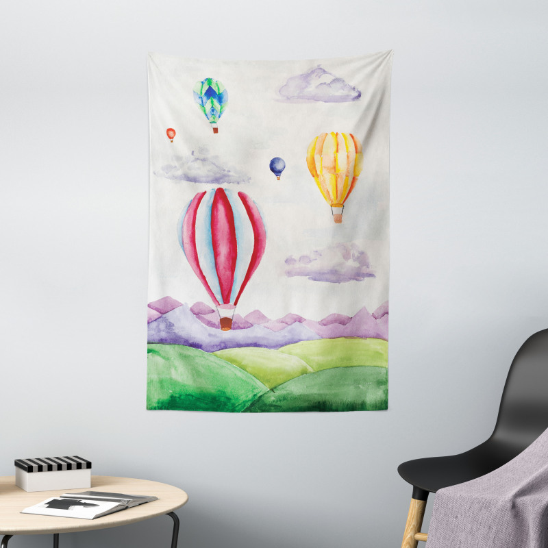 Hot Air Balloons Scene Tapestry