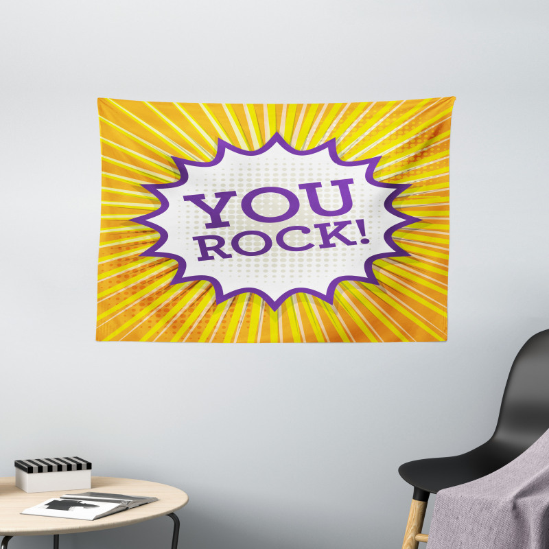 Inspirational Text Bubble Wide Tapestry