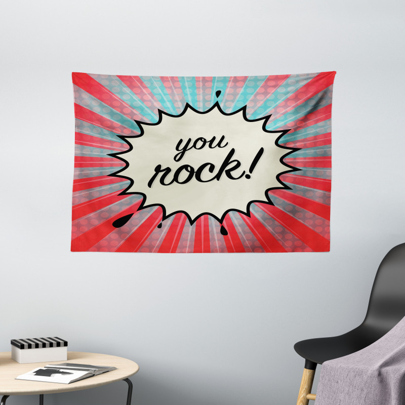 Sunbeams Halftone Graphic Wide Tapestry