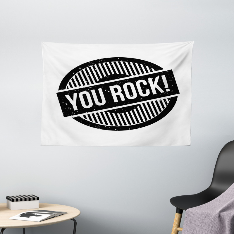 Stamp Grunge Motivational Wide Tapestry