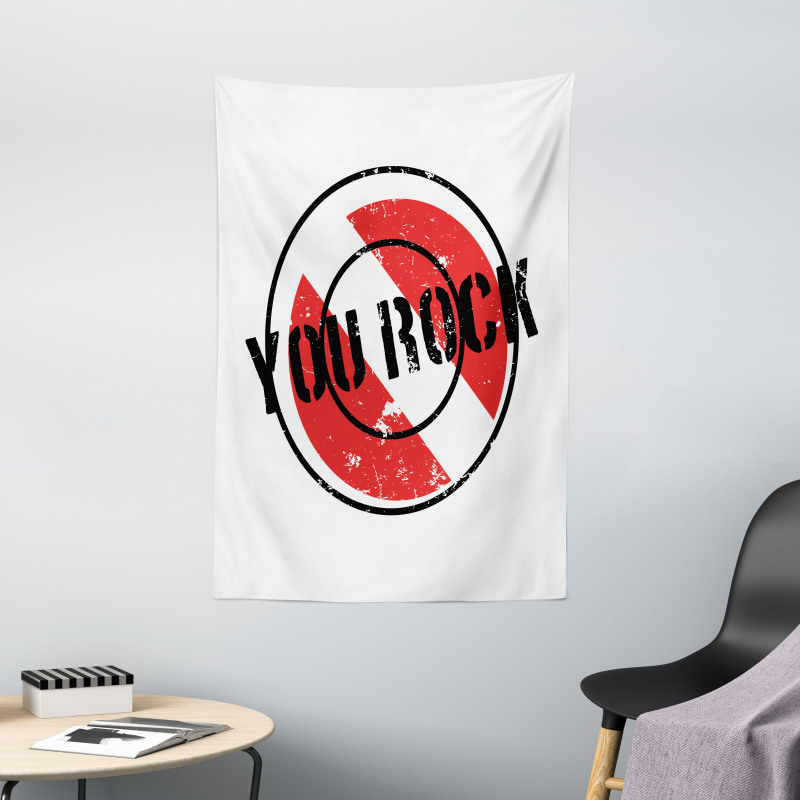 Grunge Look Stamp Graphic Tapestry