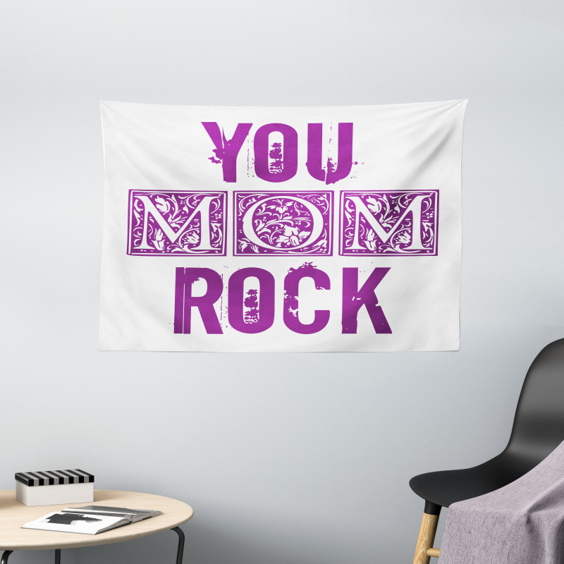 Mother's Day Typography Wide Tapestry