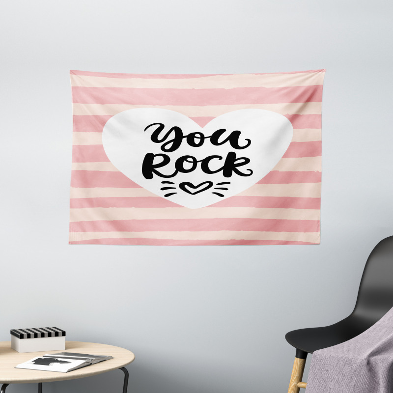 Motivational Motto Graphic Wide Tapestry