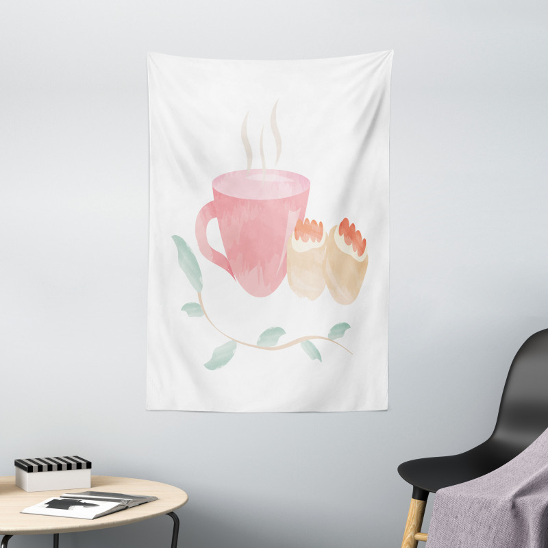 Watercolor Scones Cup Tapestry