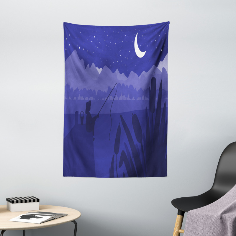 Fisherman Moon River Tapestry