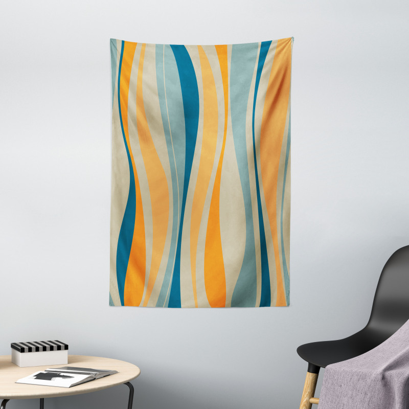 Retro Vibrant Stripes Tapestry