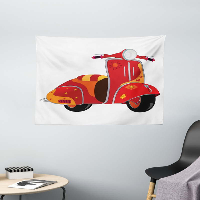 Hippie Urban Scooter Wide Tapestry