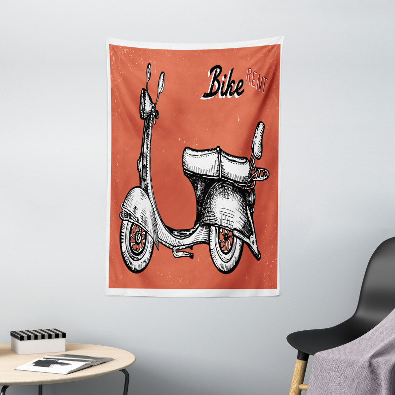 Scooter Bicycle Sign Tapestry