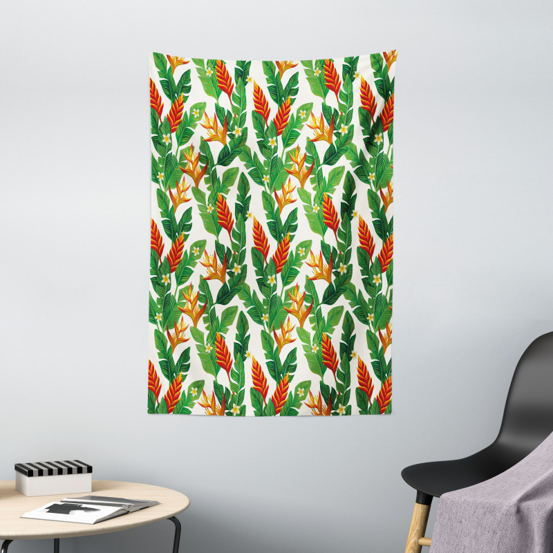 Vibrant Banana Leaves Art Tapestry