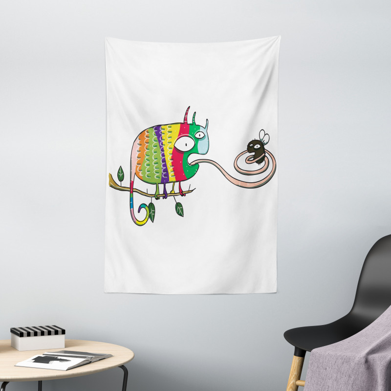 Chameleon on Branch Tapestry