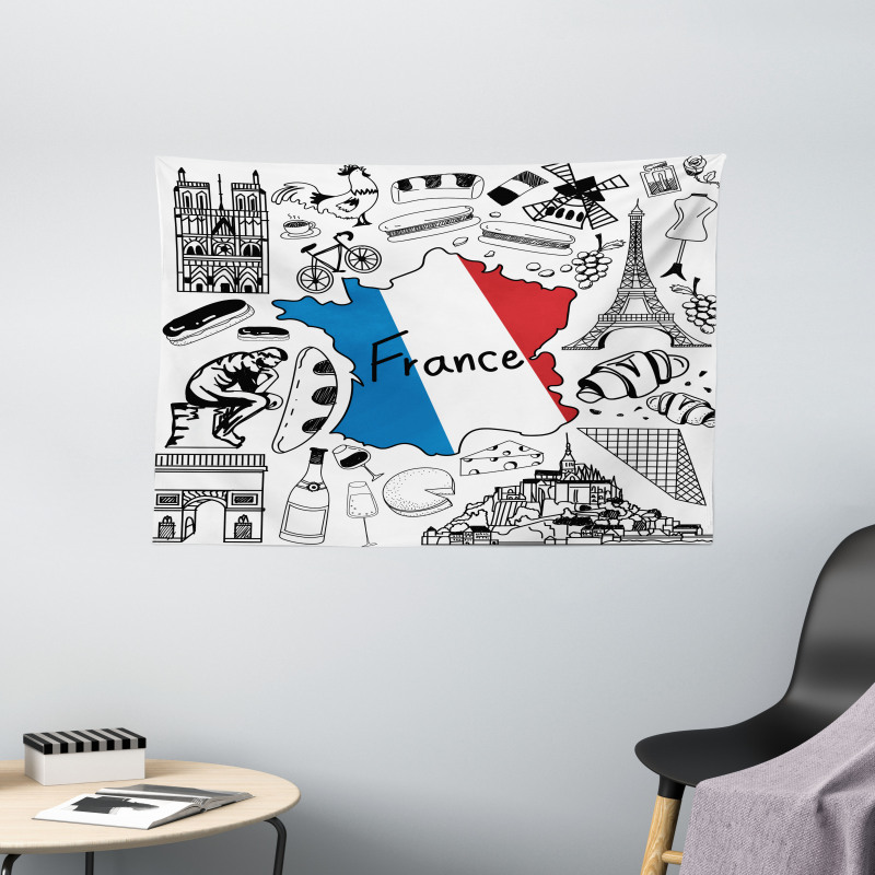 French Culture Wide Tapestry