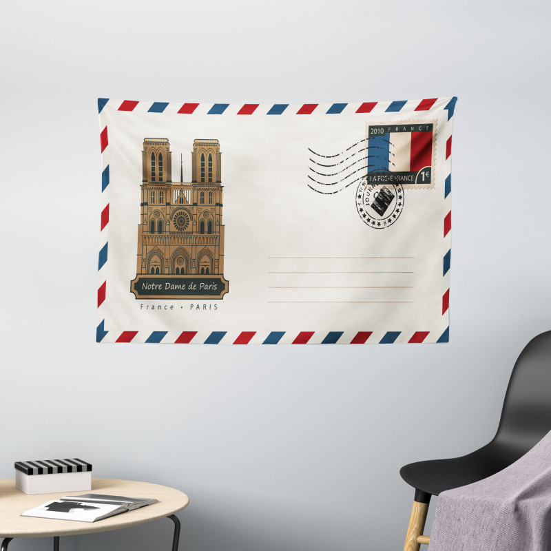 Postcard Stamp Wide Tapestry