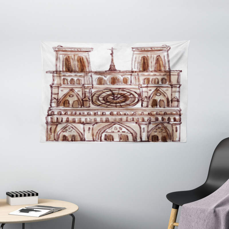 Landmark Sketch Wide Tapestry