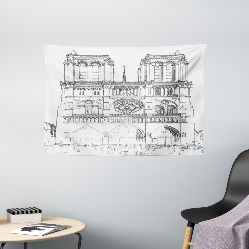 Detailed Sketch Wide Tapestry