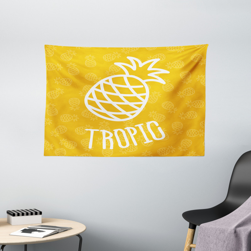 Exotic Pineapple Summer Wide Tapestry