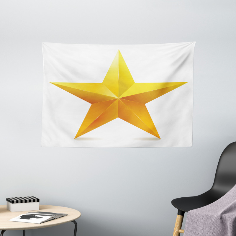 Single Yellow Ombre Star Wide Tapestry
