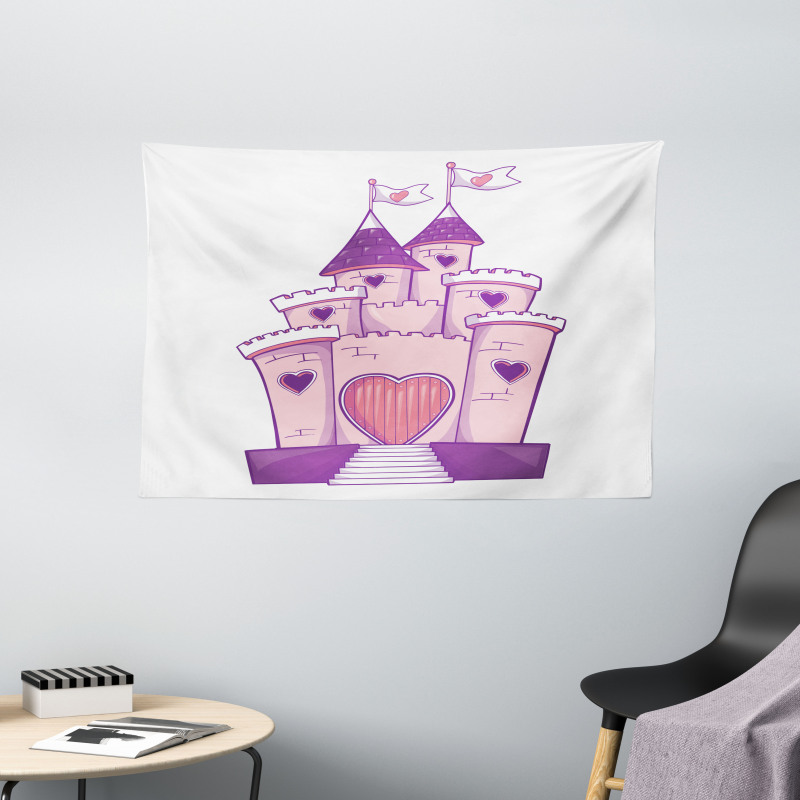 Cheerful Dreamy Fortress Wide Tapestry