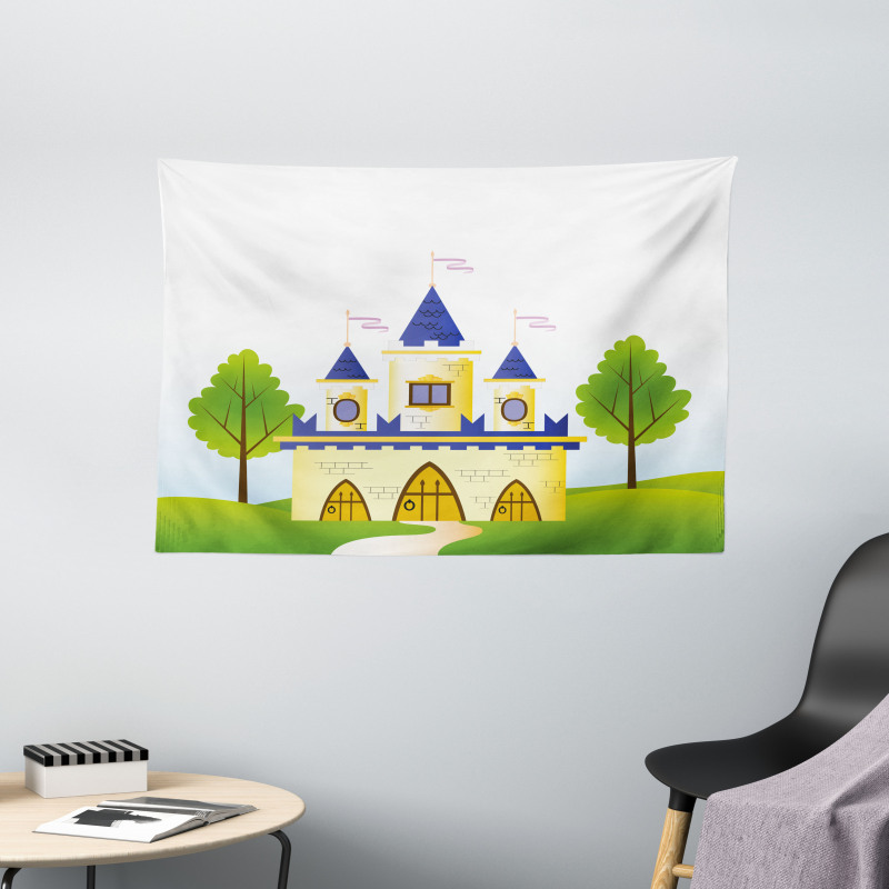 Magic Tale Land Fortress Wide Tapestry