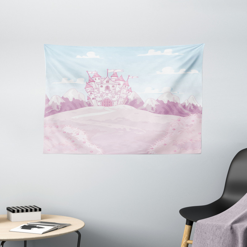 Magic Princess Château Art Wide Tapestry