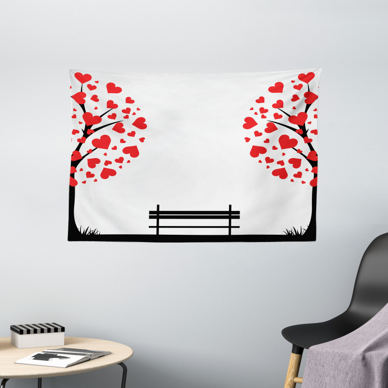 Heart Romance Love Art Wide Tapestry