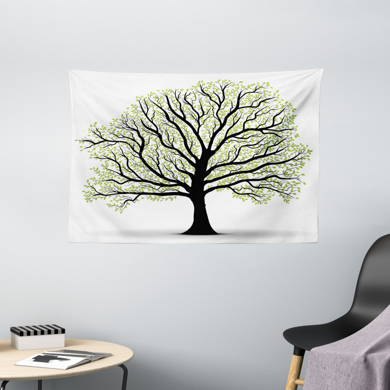 Lush Leaves Wide Tapestry