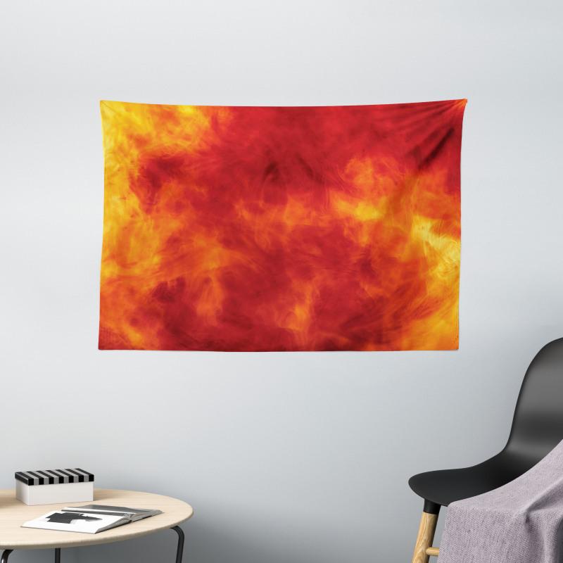 Fire and Flames Design Wide Tapestry