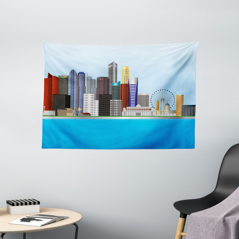 Urban Buildings and River Wide Tapestry