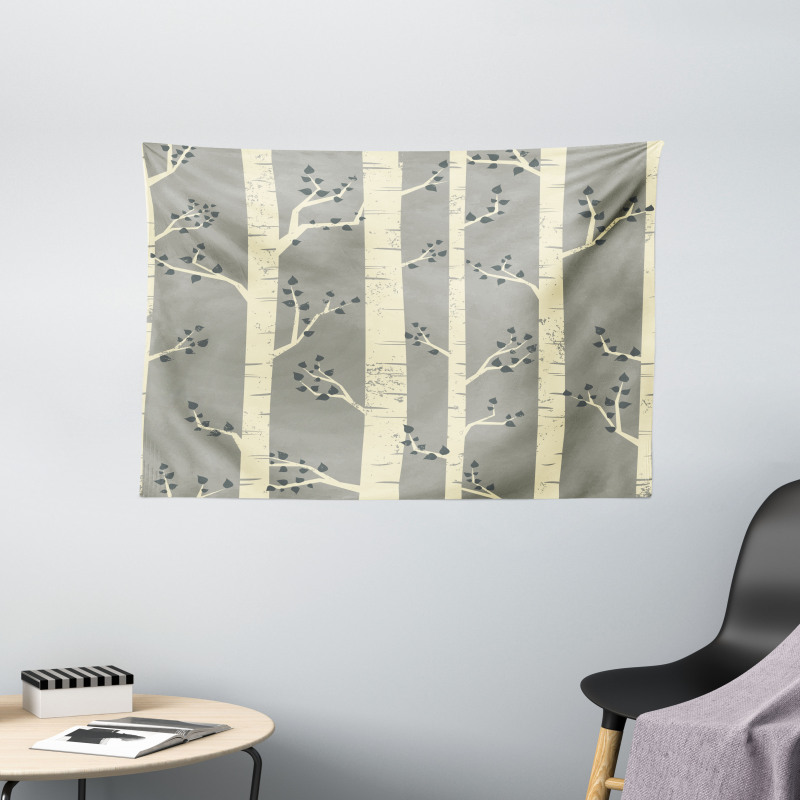 Birch Trees Nature Boho Wide Tapestry