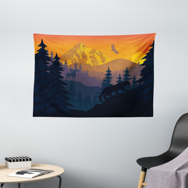 Wild Nature Landscape Art Wide Tapestry