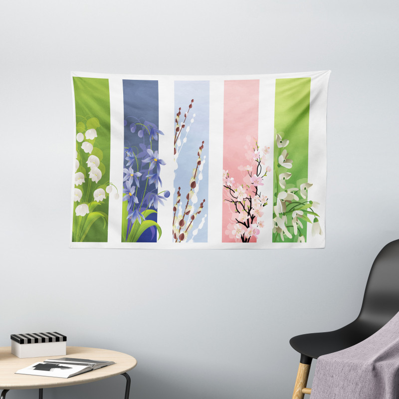 Lily Primrose Valley Wide Tapestry