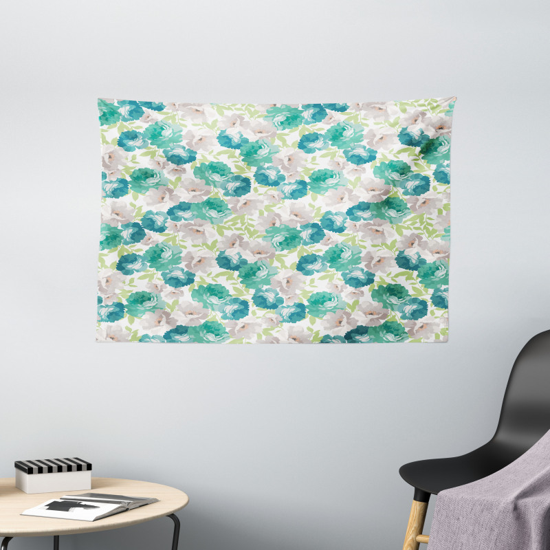Flora Pattern with Rose Wide Tapestry