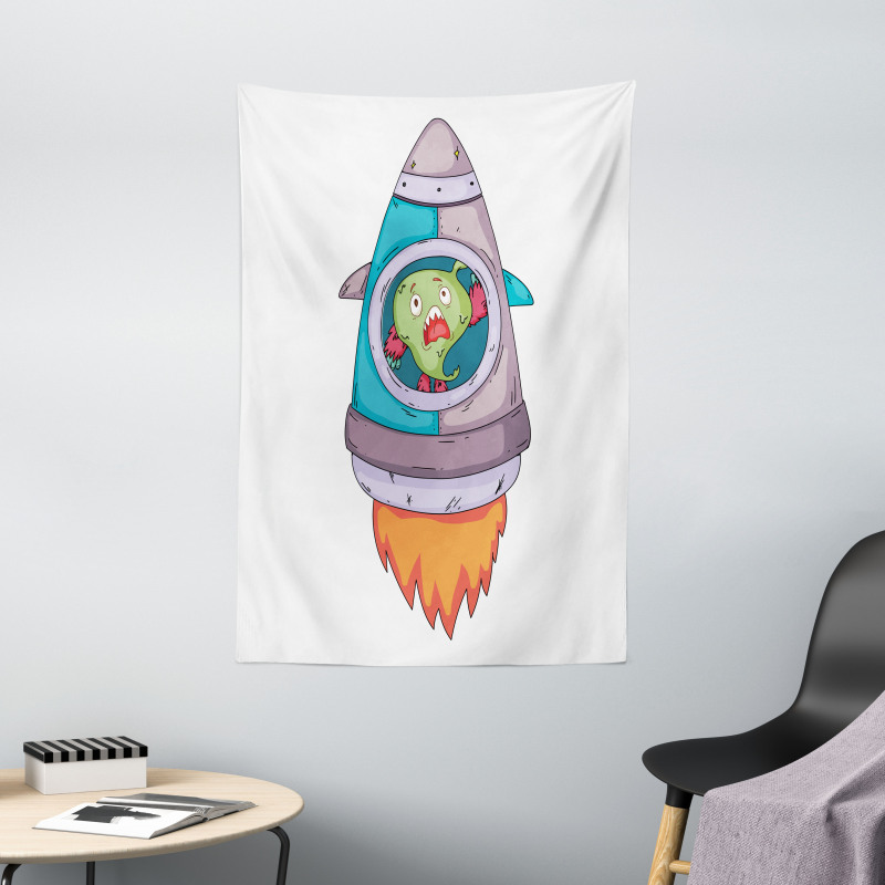 Monster Rocket Space Travel Tapestry