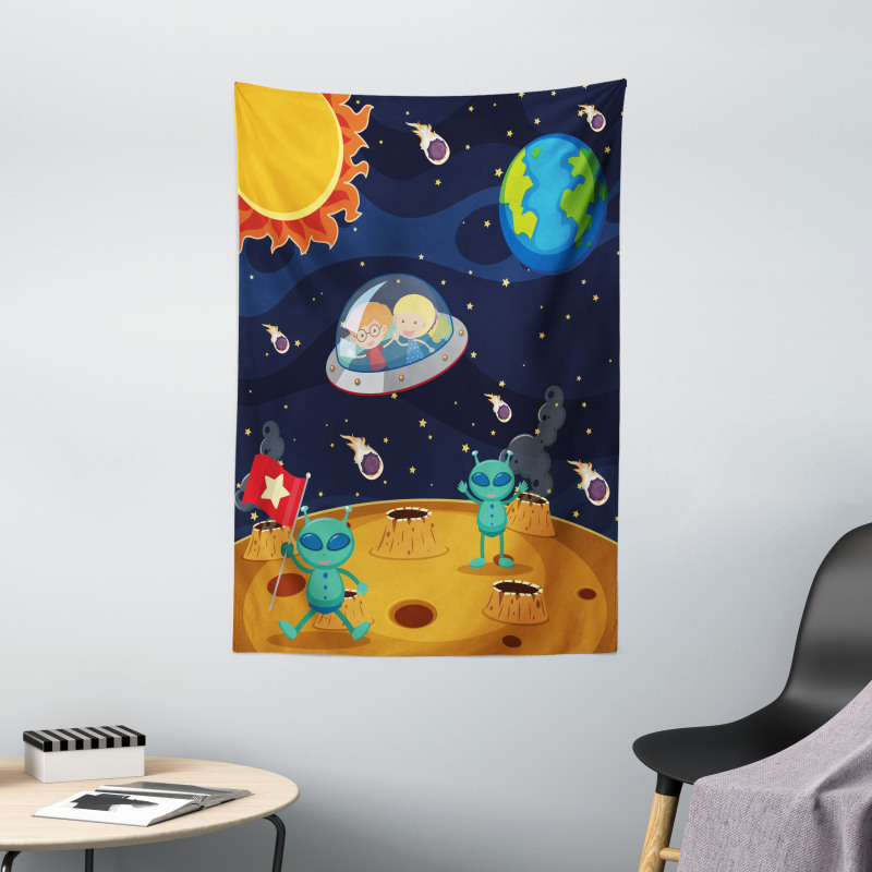 Children Space Travel Galaxy Tapestry